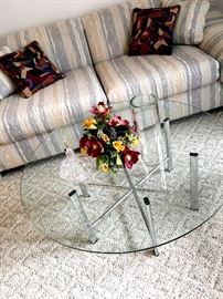 We Have Several Chrome w/Glass Tables...and A Two Cushion Sofa...