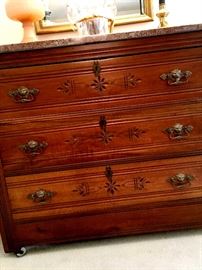 and...This MUST SEE Spoon Carved Victorian Chest With Marble Top...Swoooooon!...