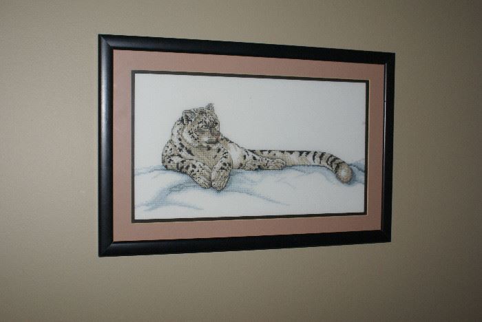 Framed Drawing of Leopard  