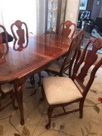 Cherry Wood Formal Dining Room Table w/6 Chairs 
