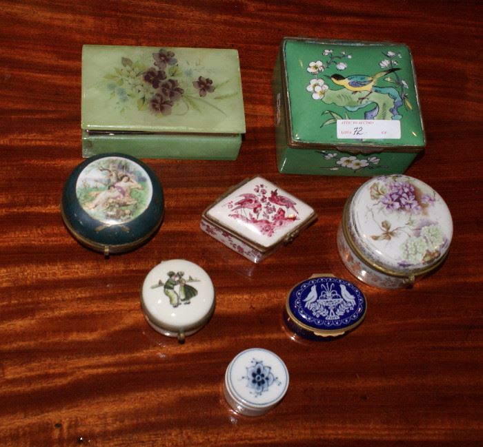 Collection of Antique Porcelain Boxes  
