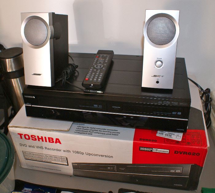 Toshiba DVD & VHS Recorder Model # DVR620                Set of Bose Speakers 