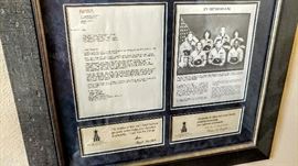Challenger memorabilia framed