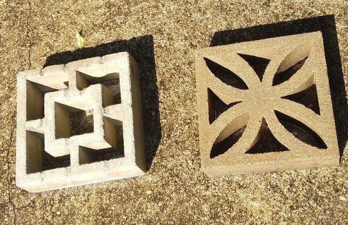 Vintage decorate Breeze Blocks - 4 of each design