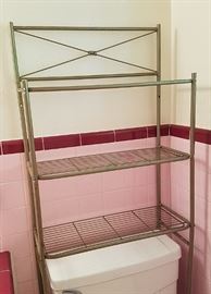 Vintage over toilette storage shelf