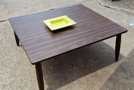MCM coffee table. One of many vintage ashtrays