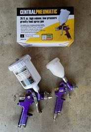 Pair (large capacity and detail/touch-up) HVLP Automotive paint guns