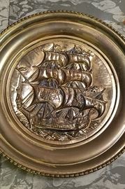 Large Pirate ship brass plate