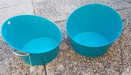 Pair of Turquoise ice buckets