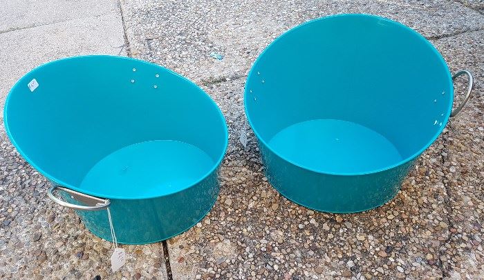 Pair of Turquoise ice buckets