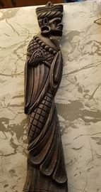 stone carving tribal king statue
