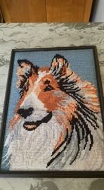 hand stitched collie portrait