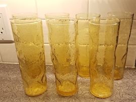 great set of dimpled amber zombie glasses