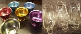 Vintage Ice Cream bowls and banana split glass dishes