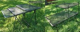 MCM wrought Iron 2-tier end table and nesting set