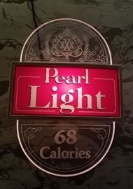 (Working!) vintage Pearl Beer - low calorie - lighted sign