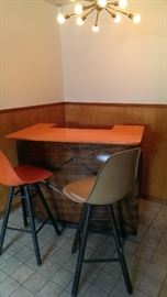 Retro Bar and Eames Barstools