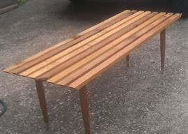 Wood slat bench