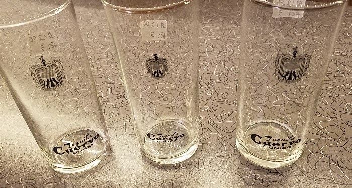 Vintage Cuervo tequila highball glasses