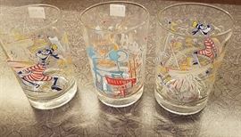 Vintage Disneyland juice glasses (large and heavy)