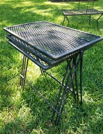 wrought iron MCM nesting tables
