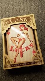 Retro pinup girl flask