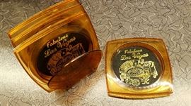 vintage Vegas coaster set with caddy