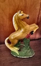 vintage ceramic horse statue