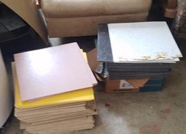Stacks and stacks of vintage VCT tiles....various colors and patterns!