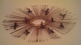 Birds in Flight brass wall sculpture