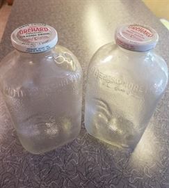 Vintage juice glass bottles