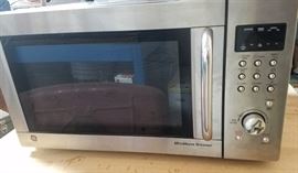 stainless GE Microwave with browner