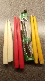 Assortment of vintage long stem candles