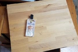 Square of butcher block for countertop/cutting board, with oil