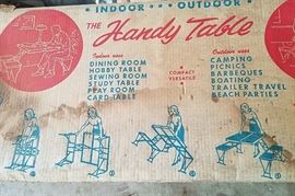 Very cool folding picnic table in original box