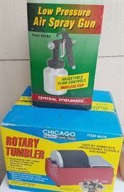 rock polisher and paint gun