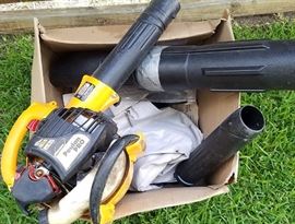 gas blower with vacuum mulching attachment