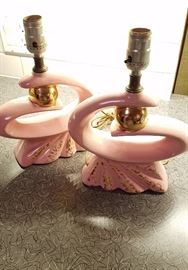 super cute matching pink n' gold nightstand lamps