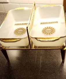 Georges Briard chaffing dishes w/ stand