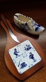 "Elesva of Holland" cheese board and shoe