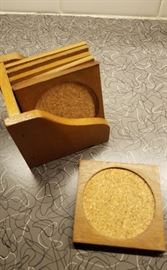 Wood and cork oaster set