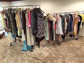 racks of vintage Woman's clothing