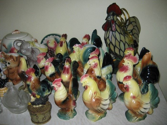 large Copley Rooster collection as well as other Copley figurines
