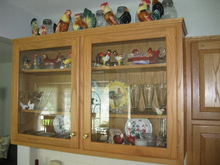 More Roosters and glass ware