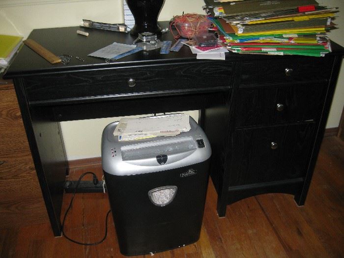 painted desk and shredder