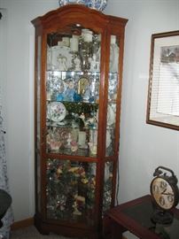 curio cabinet  full of precious moments, Copley, glass and ceramics
