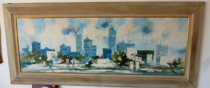 Original Mid-Century oil painting (large, over sofa size)