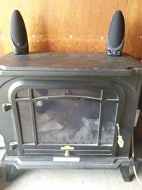 Electric fireplace (oops, speakers sitting on top)