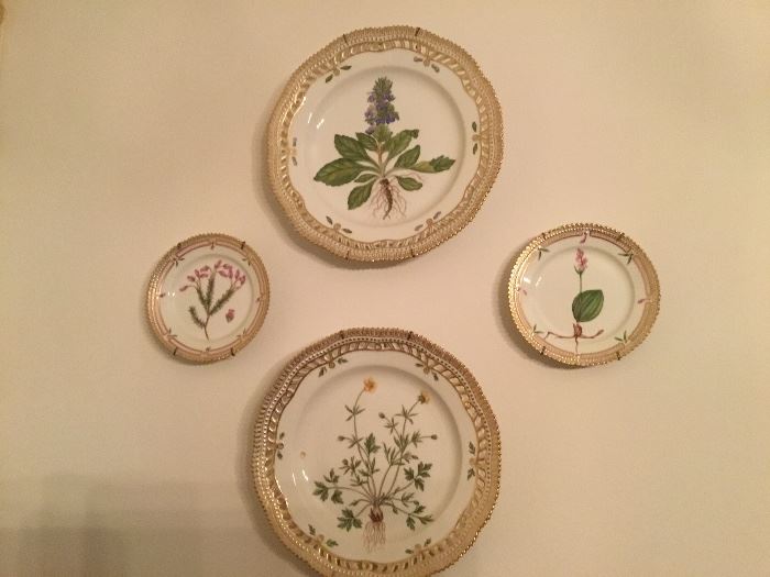 Royal Copenhagen - Flora Danica porcelain plates, 2 dinner plates SOLD, three bread and butter available 