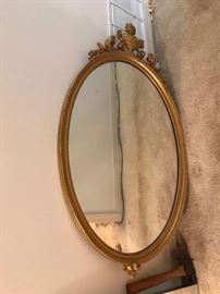 Friedman Brothers gilded oval mirror
